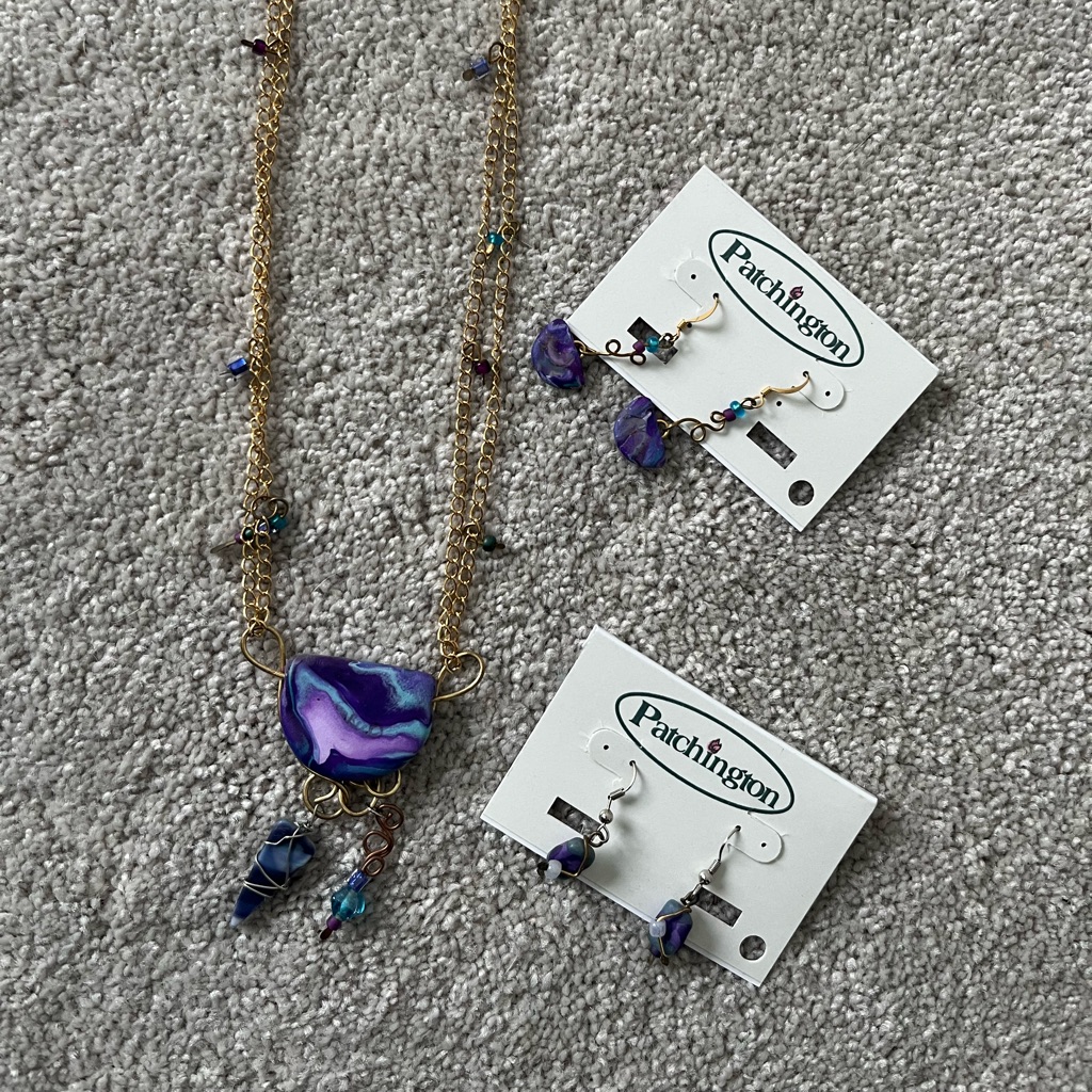 Patchington Gold And Purple Necklace Set